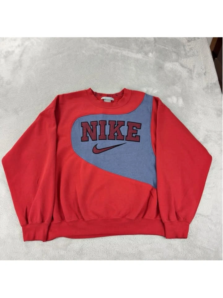 VTG Nike Men's Sz L Fits Smaller Reworked Fleece Crewneck