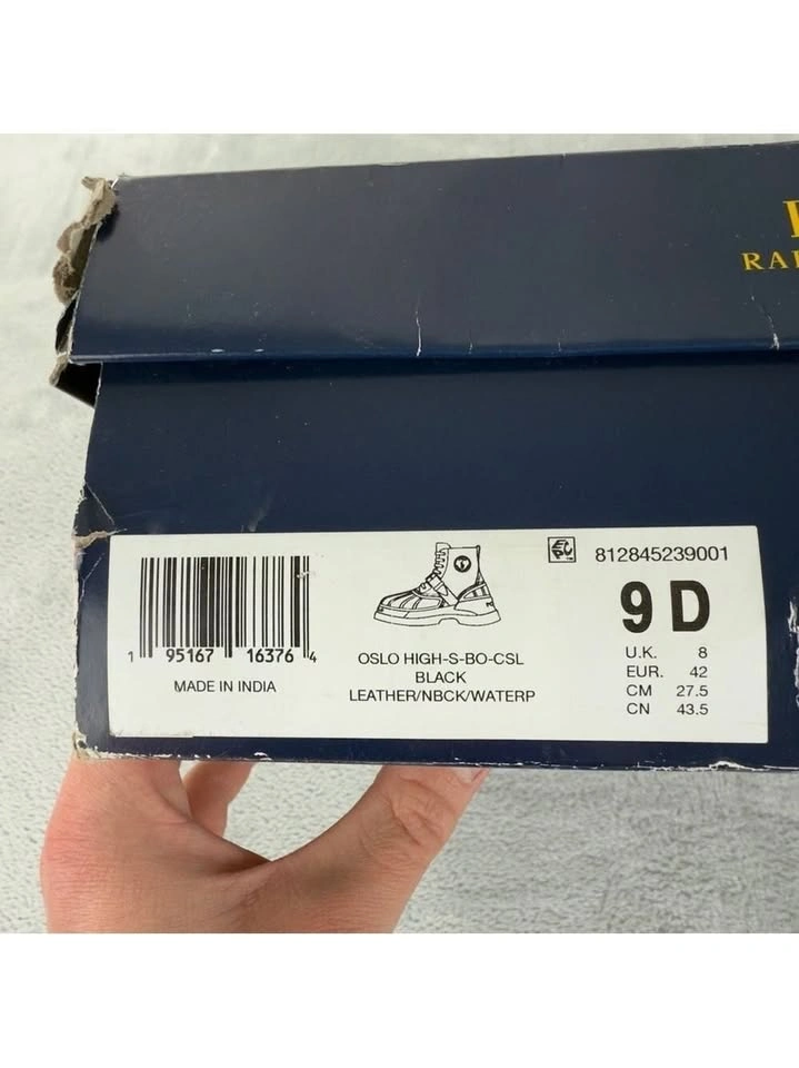 Polo Ralph Lauren NWT Oslo High Waterproof Black Boots 9D - photo 3