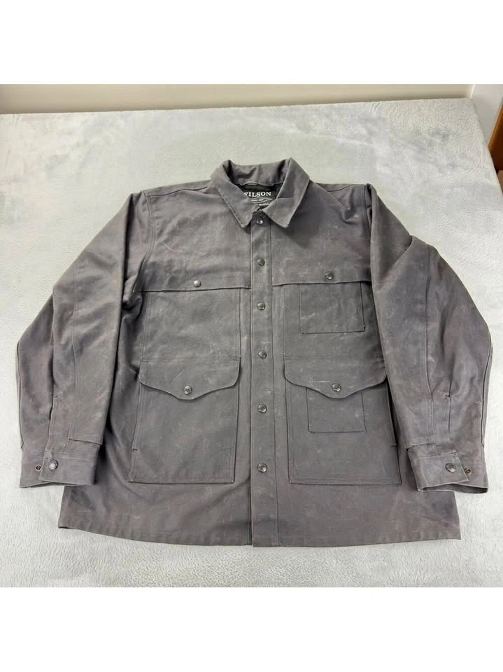 CC Filson Tin Cloth Short Lined Cruiser Jacket Mens XL Black