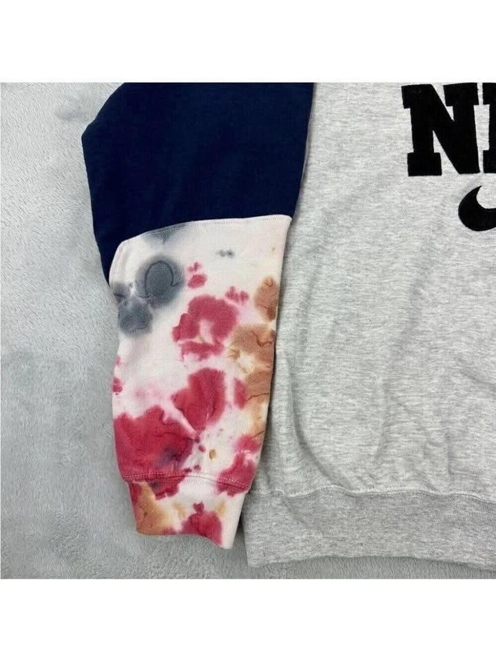 Nike Rework Crewneck - Navy Blue/Grey Tie-Dye - Size L - photo 2