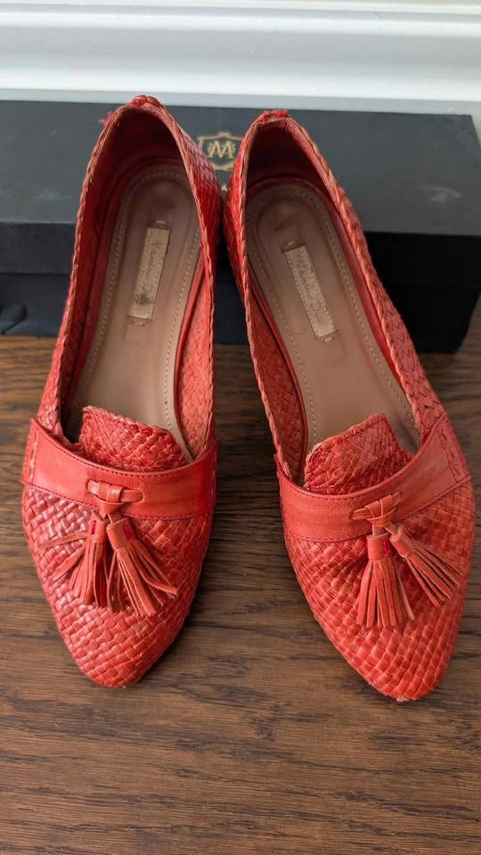 Massimo Dutti Leather Weave Tassel Loafers - Sz 7.5 - photo 2