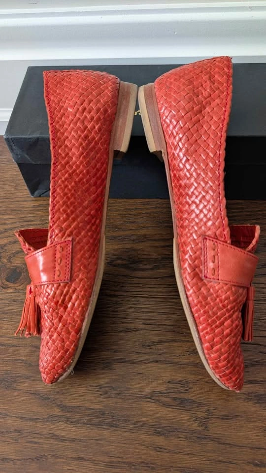 Massimo Dutti Leather Weave Tassel Loafers - Sz 7.5 - photo 3