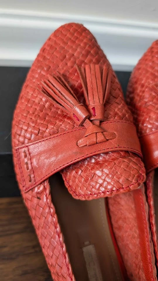 Massimo Dutti Leather Weave Tassel Loafers - Sz 7.5 - photo 5