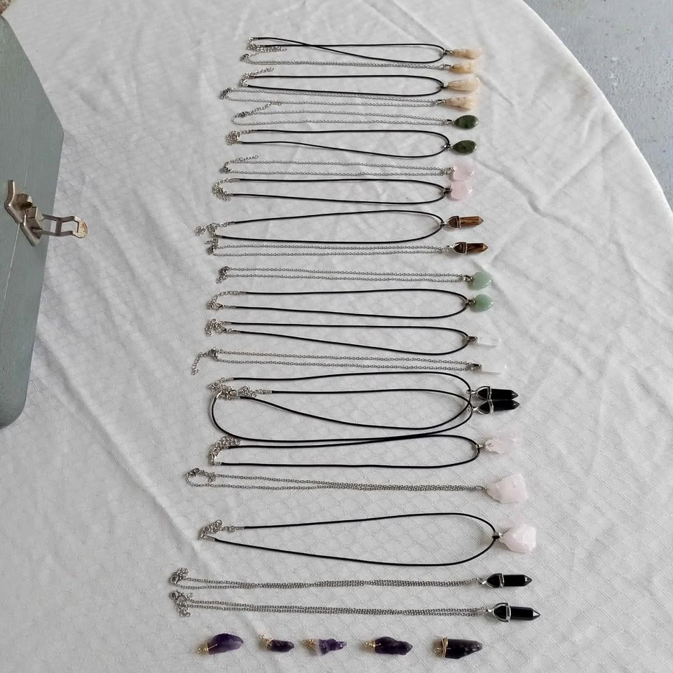 Semiprecious stone jewelry and braided dog leashes