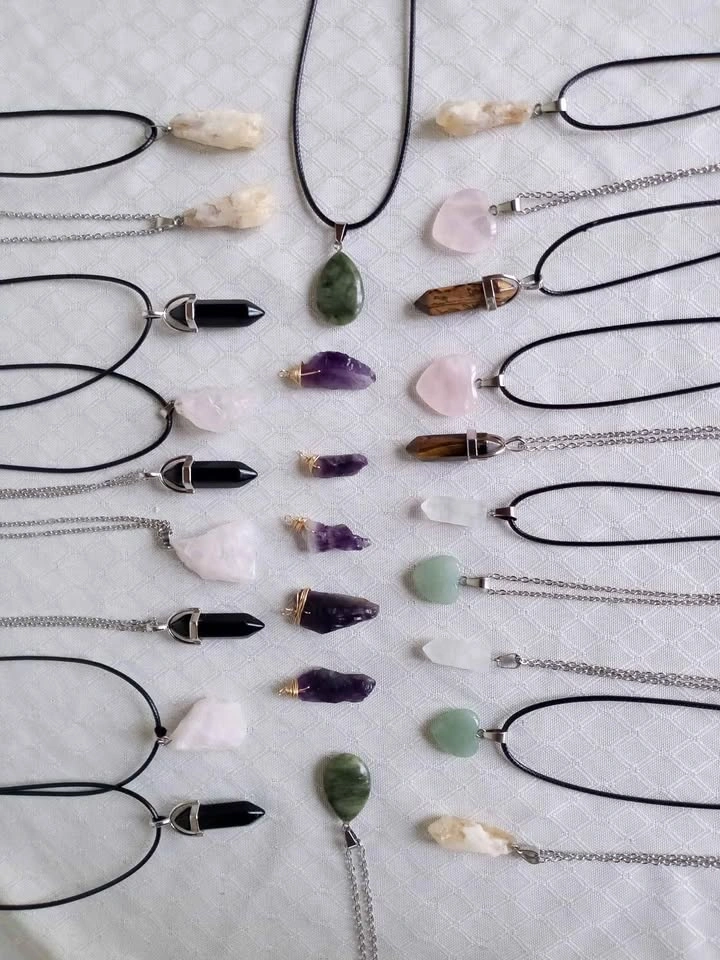 Stone and gemstone necklaces and pendants