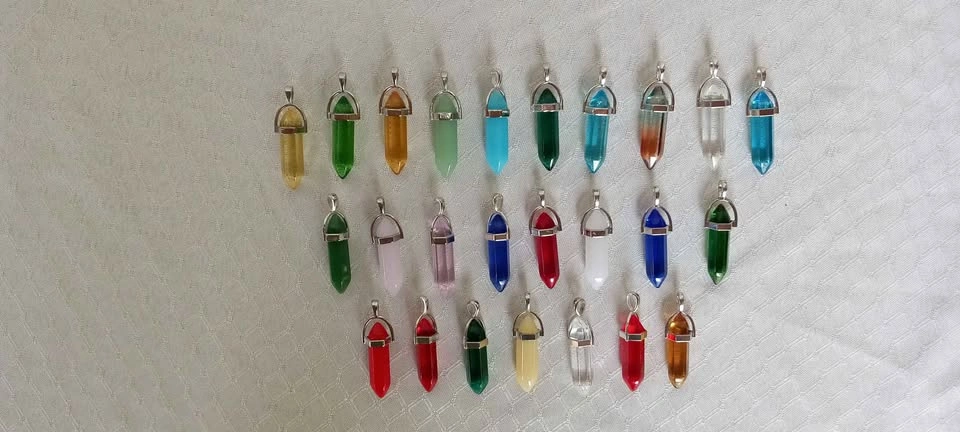 Fun synthetic crystal pendant necklaces