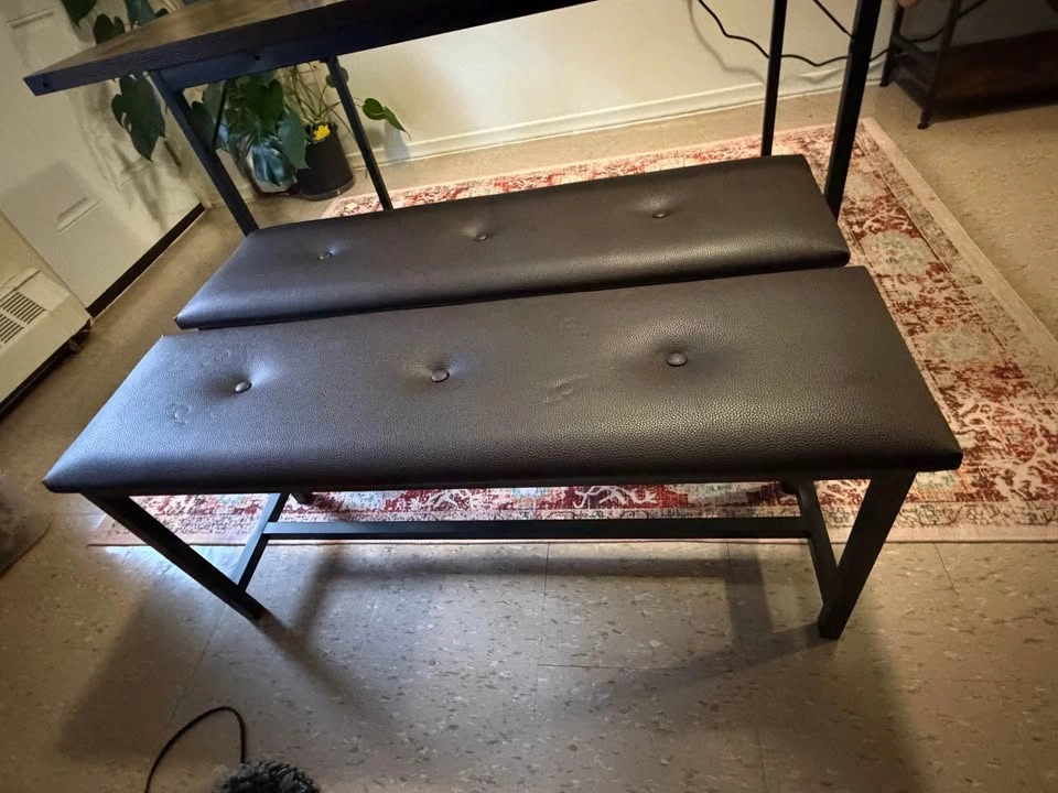 Extendable Dining Table with Two Benches - photo 3