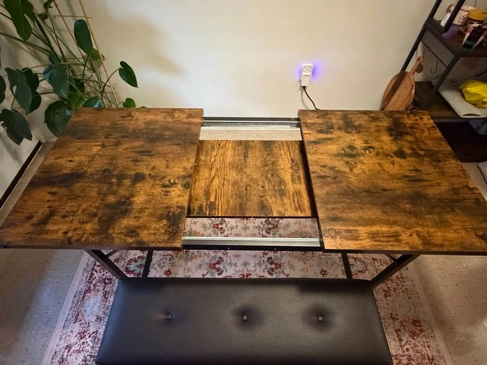 Extendable Dining Table with Two Benches - photo 4