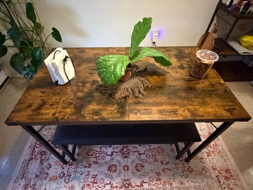 Extendable Dining Table with Two Benches - photo 5