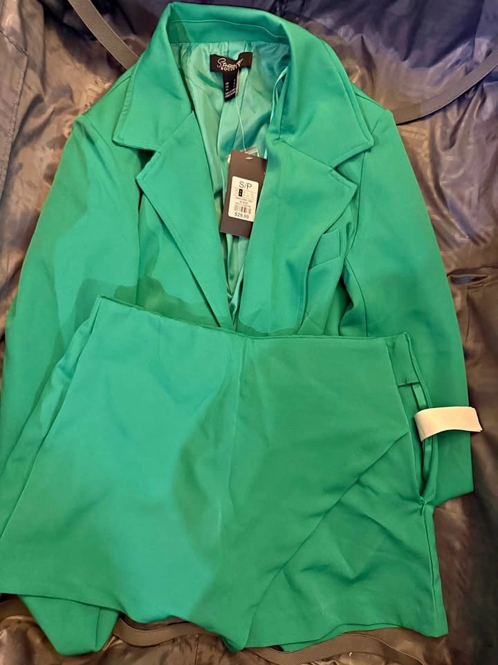 Zara Metallic Jeans, Street Society Blazer Set, and Dress