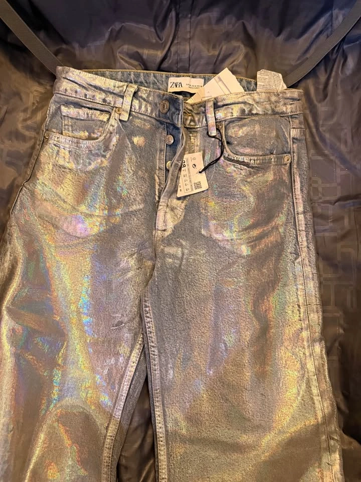 Zara Metallic Jeans, Street Society Blazer Set, and Dress - photo 3