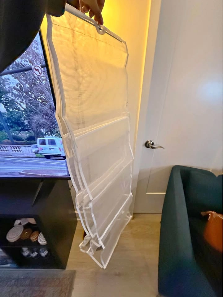 White Mesh Hanging Closet Organizer