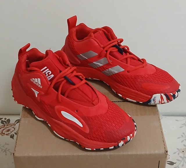 Adidas SM Exhibit A 'Team USA' Basketball Shoes (US-8.5 Men/Red)