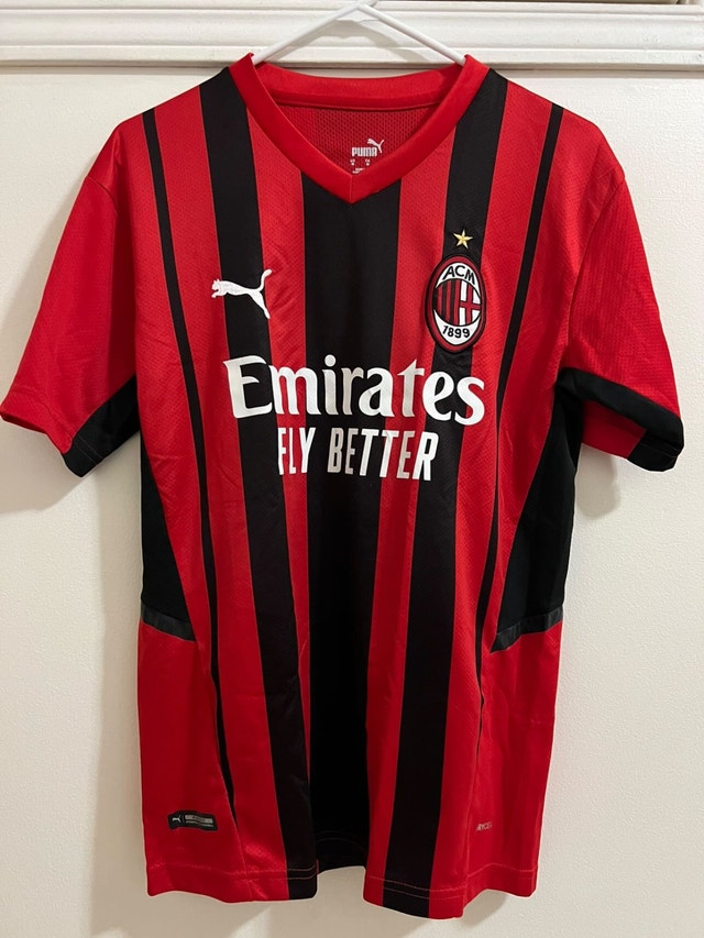 AC Milan Home Football/Soccer Jersey – Puma (Red+Black/Medium)