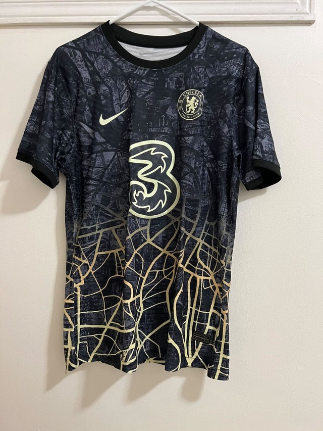 Chelsea FC Football/Soccer Jersey - Nike (Black+Yellow/Medium)