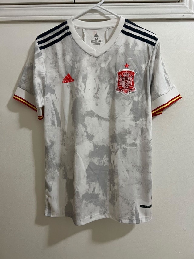 Spain National Team Away Football/Soccer Jersey (White+Grey)