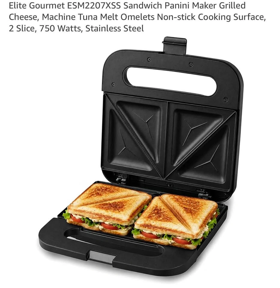 Elite Gourmet 2-Slice Sandwich Panini Maker