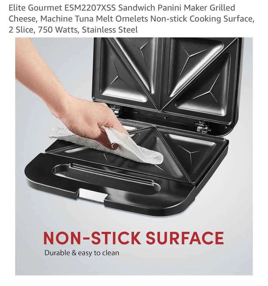 Elite Gourmet 2-Slice Sandwich Panini Maker - photo 4