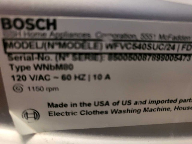 27 inch Bosch Vision 500 Series with stand  Washing Machine - photo 5
