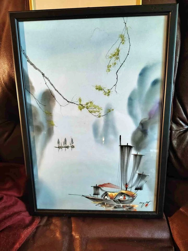 Vietnam fishing boat art print