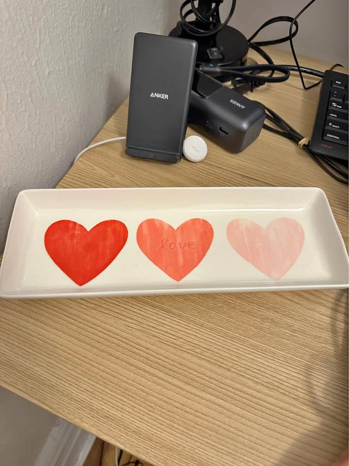 Pottery Barn Heart Ceramic Serving Platter
