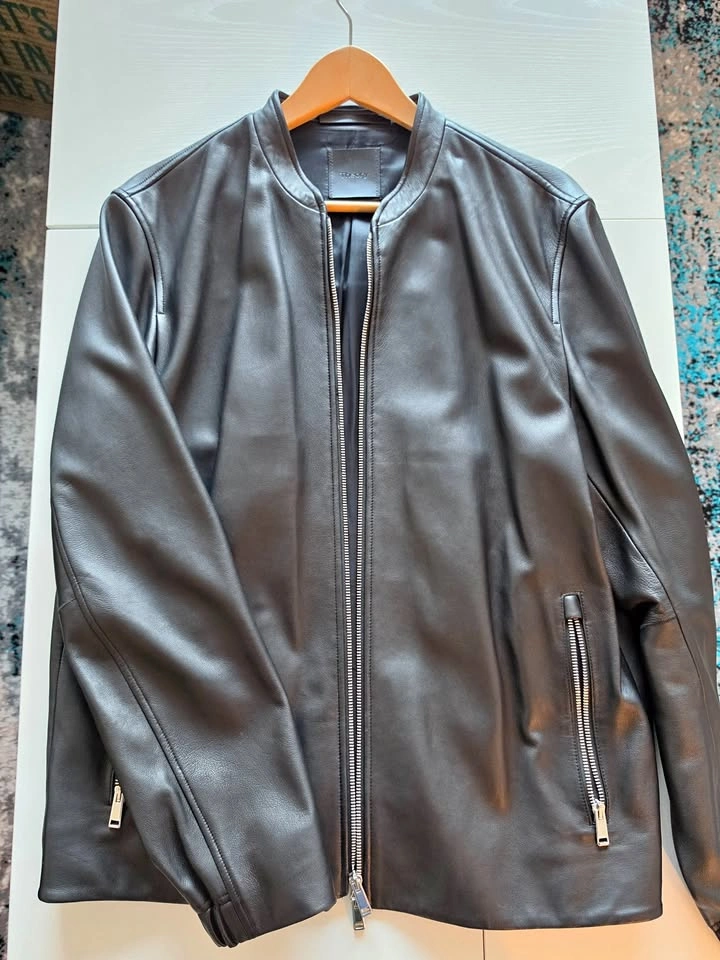 Theory Moore Lamb Leather Jacket — Black — Men's L