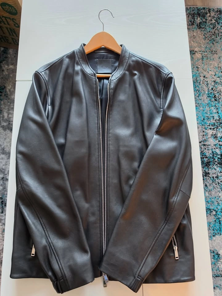 Theory Moore Lamb Leather Jacket — Black — Men's L - photo 2