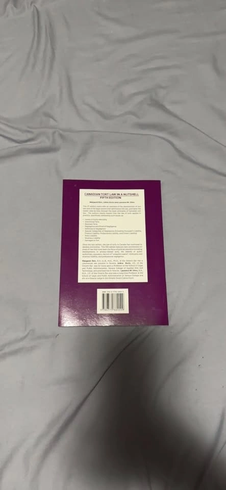 Canadian Tort Law in a Nutshell Fifth Edition Thomson Reuters - photo 2