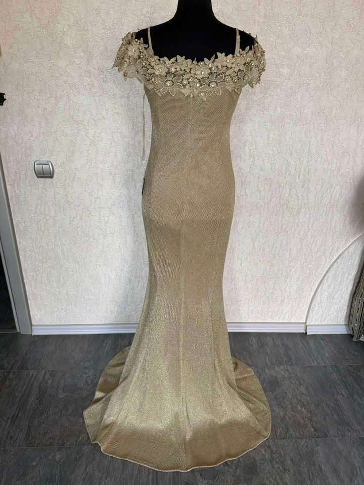 Brand NEW Stunning Champagne Gold Mermaid Evening Gown - photo 3