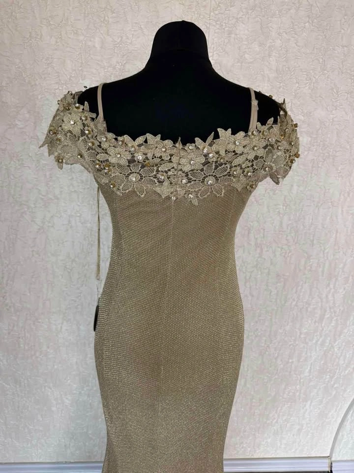Brand NEW Stunning Champagne Gold Mermaid Evening Gown - photo 4