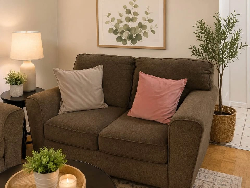 Brown Sofa & Loveseat Set – 2 Pieces - photo 2