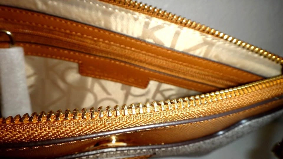 CALVIN KLEIN Almond Signature Large Wristlet Clutch Wallet - photo 3