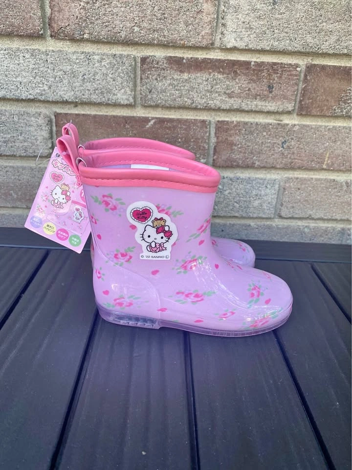 Sanrio Hello Kitty Kids toddler girl Rain Boots Size 9.5-10T