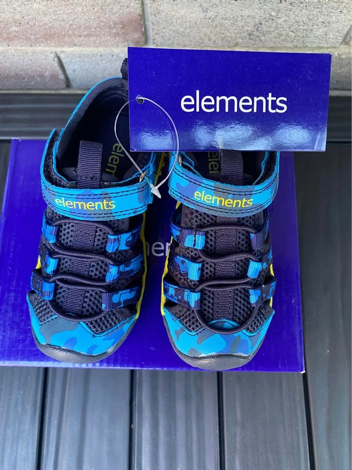Elements Blue Camo Sandals size 8T toddler boy - photo 2