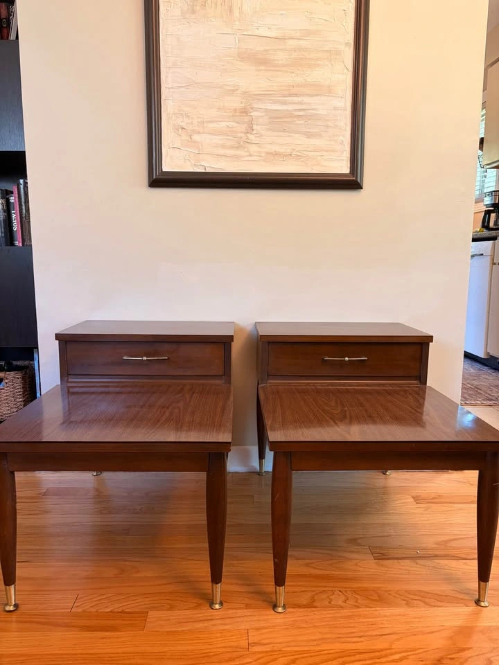 Vintage Mid Century Modern Mersman Walnut Table Set – 3 Pieces - photo 4