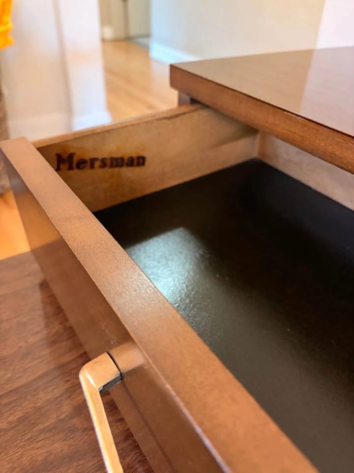 Vintage Mid Century Modern Mersman Walnut Table Set – 3 Pieces - photo 5