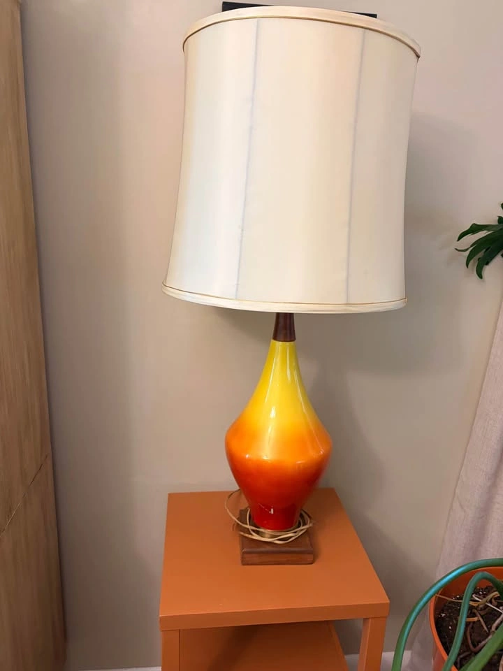 Pair of Vintage Mid-Century Modern Ombre Ceramic Table Lamps - photo 4