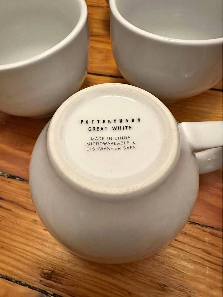 Pottery Barn Great White Mugs - Set of 5
