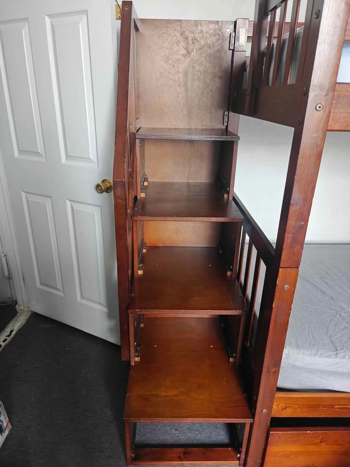 Twin Over Twin Stairway Storage Bunk Bed with Trundle - photo 2