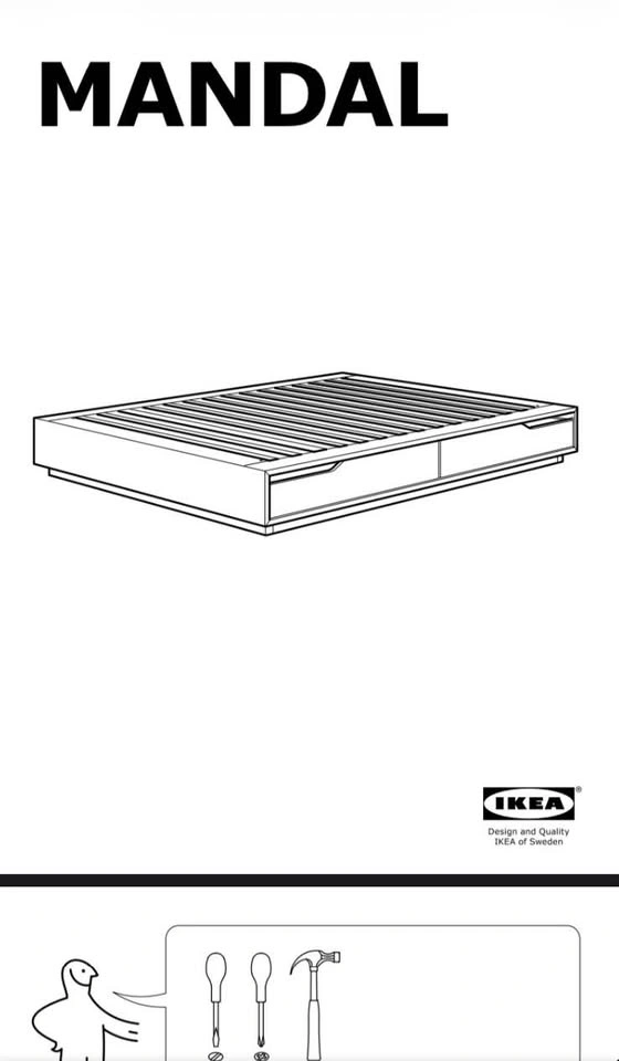 MANDAL queen bed with 4 drawers - photo 2