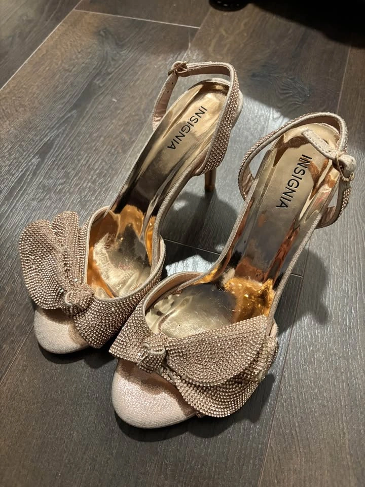 Rose Gold Rhinestone Heels – Size 7.5 - photo 2