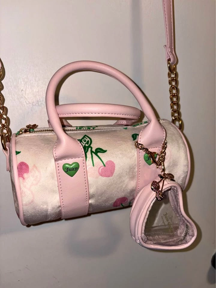 Juicy Couture Cherry Velour Barrel Bag🍒