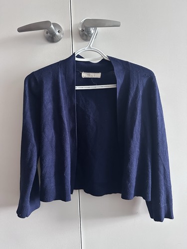 Poète Navy Open Front Knit Cardigan