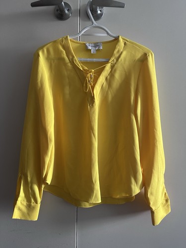 Highline Collective Yellow Lace-Up Blouse – XS