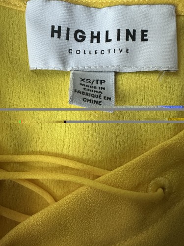 Highline Collective Yellow Lace-Up Blouse – XS - photo 3