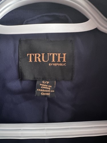 TRUTH by Republic Navy Blue Suede-Look Zip Jacket Women’s S/P - photo 3