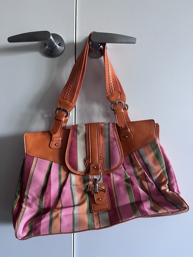 Tommy Hilfiger multicolour striped canvas handbag