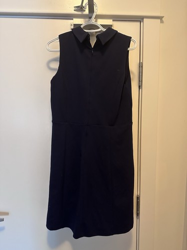 Ivanka Trump Navy Blue Collared Zip-Front Sleeveless Dress