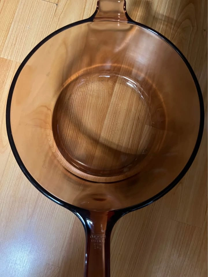 Vintage 1988 Corning Visions 2.5L Amber Glass Cooking Pot - photo 2
