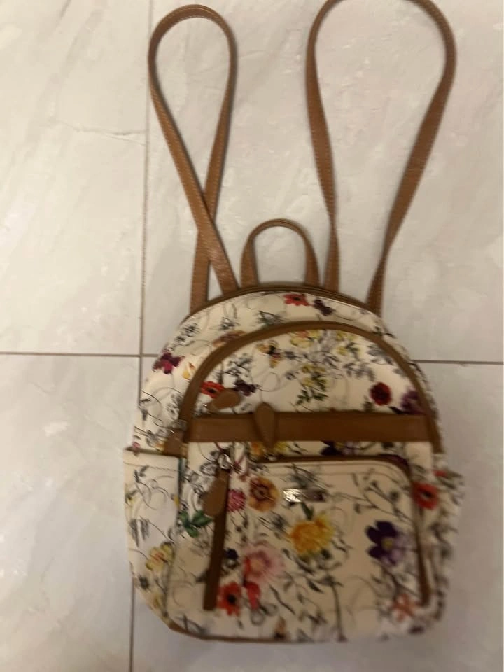 MultiSac Adele Backpack – Cream Vienna Floral / Hazelnut Trim - photo 2